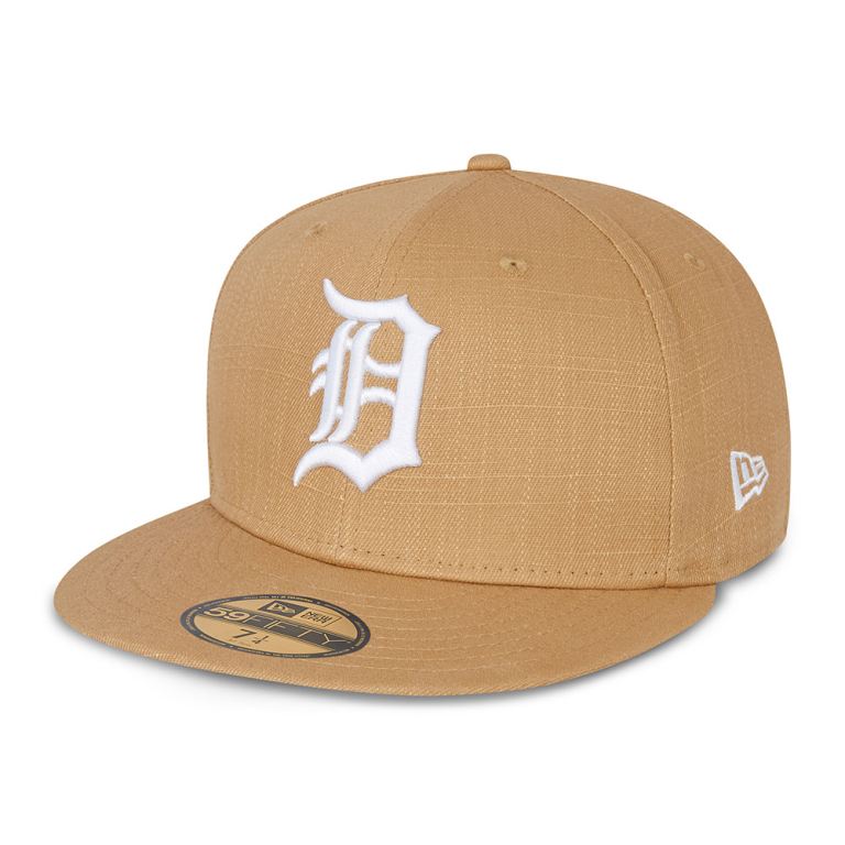 Gorras New Era 59fifty Marrom - Detroit Tigers Cotton Ripstop Beige 87261FWRS